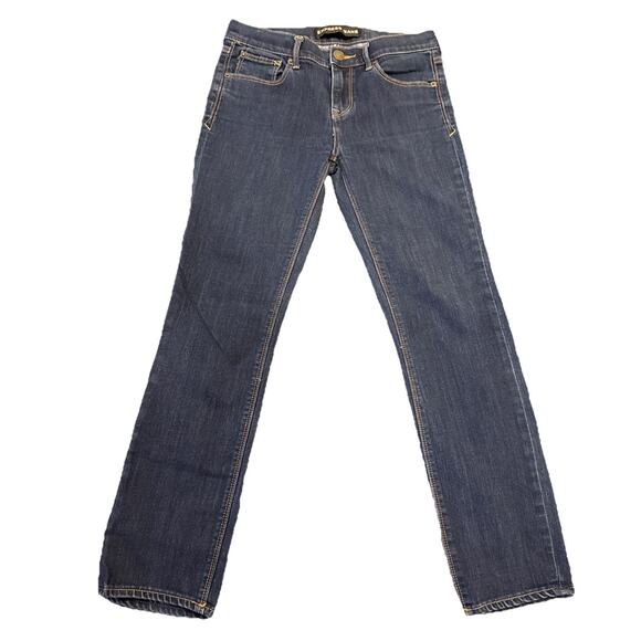 Express Jeans Women's Skinny Mid Rise Stretch Denim Blue Dark Wash Size 2S - Picture 2 of 16